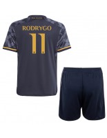 Real Madrid Rodrygo Goes #11 Vieraspaita Lasten 2023-24 Lyhythihainen (+ shortsit)